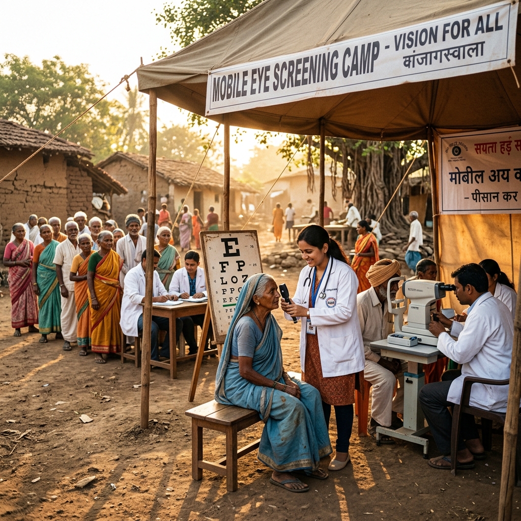 Upa-Netra mobile eye camp in rural India